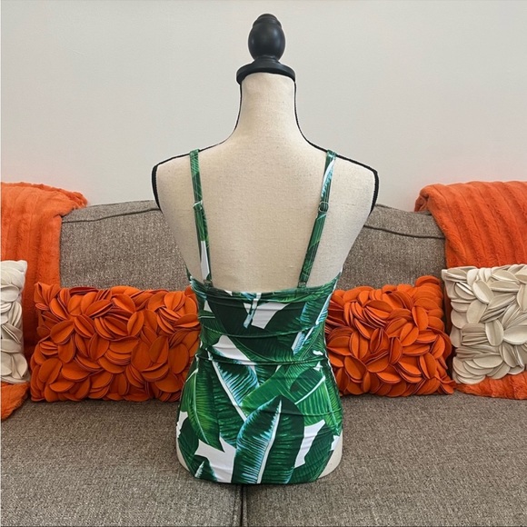 ❣️🆕Ekouaer Ruched Front Palm Leaves Printed One Piece Swimsuit❣️ - Picture 5 of 10